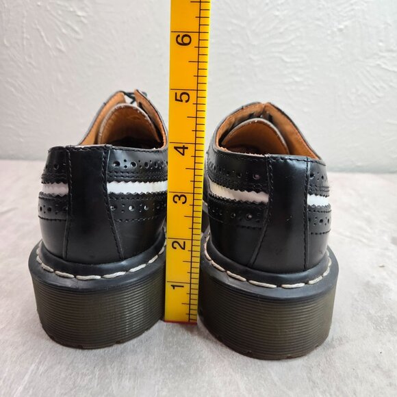 Dr. Martens Black and White Brogue Flats - Picture 4 of 10